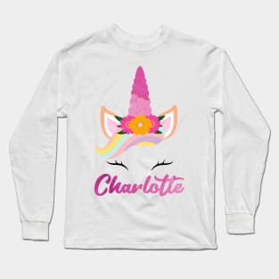 Name charlotte unicone awesome gift Long Sleeve T-Shirt